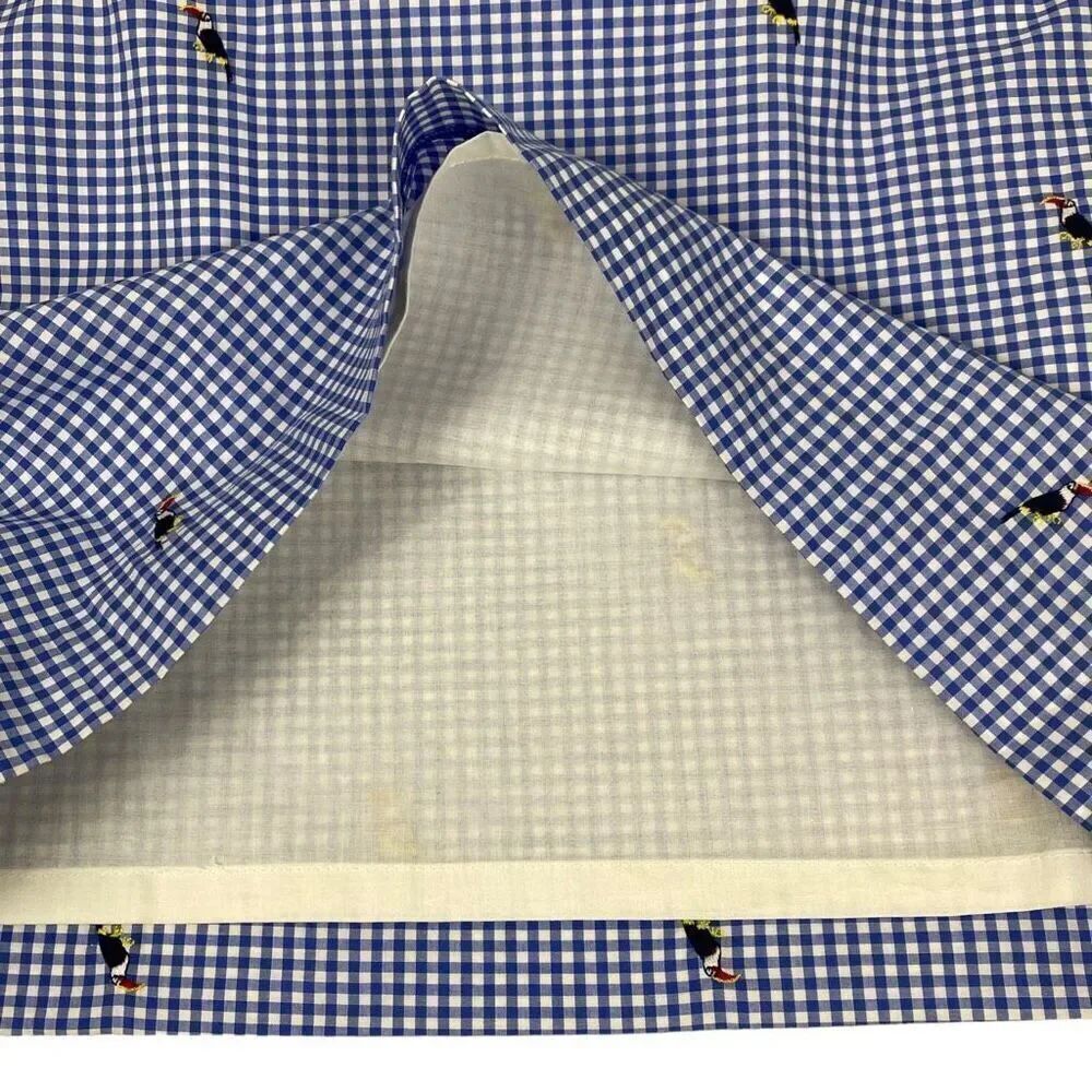 Talbots Women's Blue Gingham Toucan skirt size 4P NEW - Picture 3 of 5